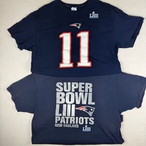 New England Patriots Julian Edelman Super Bowl LIII T-Shirt Bundle Mens XL Navy